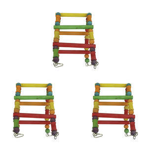Kit com 3 Brinquedo para Gaiola Colorido Balanço Pet Madeira