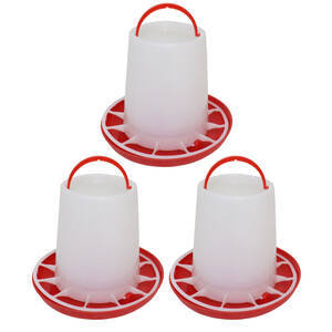 Kit com 3 Comedouros de Plástico Aro Anti Desperdicio para Aves - 3KG