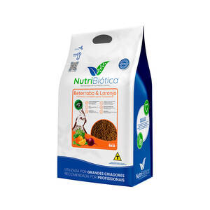 Ração Nutribiotica NATURE Psitacídeos Beterraba e Laranja - 5KG