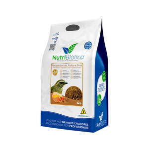 Ração Nutribiotica SUPER PREMIUM Trinca Ferro Flocada Larvas Frutas e Ovos - 5KG