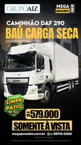 Caminhão Daf 290 6X2 Baú Carga Seca 8,5M