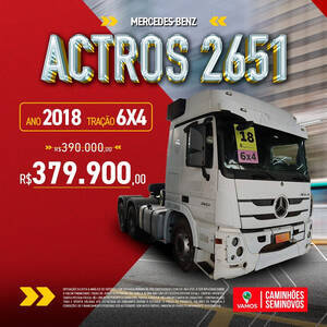 Caminhão Mercedes-Benz - Actros 2651 Ls - 2018