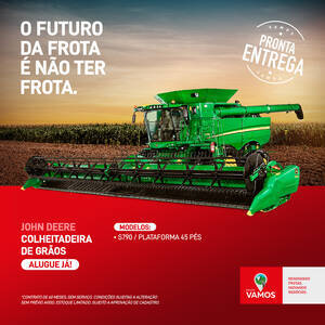 Alugue Colheitadeira de Grãos John Deere S790/plat 45 Pés