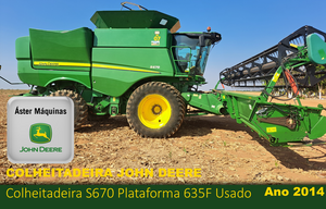 Colheitadeira John Deere S670 E Plataforma 635F