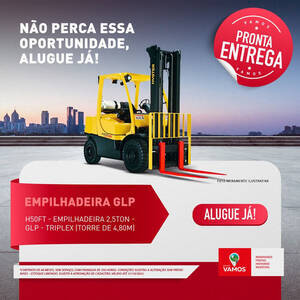 Alugue Empilhadeira Hyster 50 Fortis 2500 Kg Nova