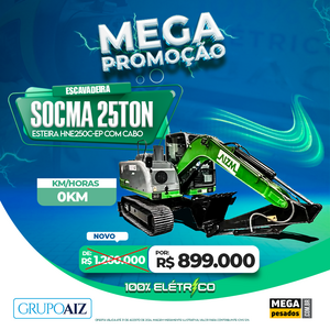 Escavadeira Esteira Elétr 25T Socma Hne250C-Ep Com Cabo