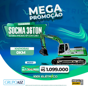 Escavadeira Esteira Elétr 36T Socma Hne360C-Ep Com Cabo