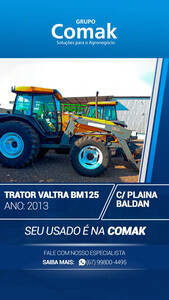 Trator Valtra Bm125 Com Plaina Agrícola Dianteira