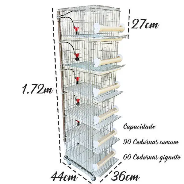Bateria De 6 Gaiolas Para Codorna - 1