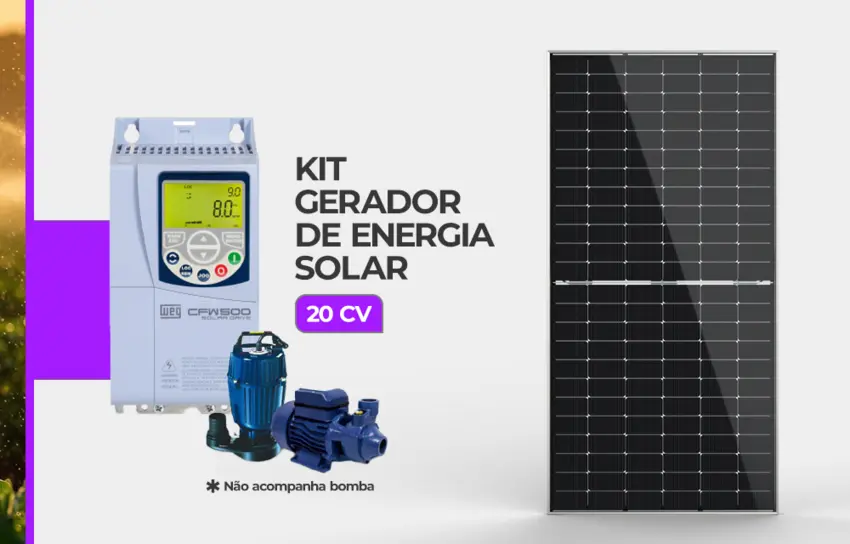 Kit Para Bomba Dágua Solar 20Cv Com Instalação - 1